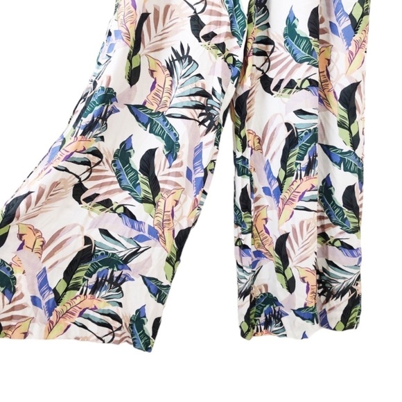 🌺SANCTUARY Antonella Tropical Palm Print Wide Leg Tie-back Jumpsuit Size M🌺 - Picture 6 of 10